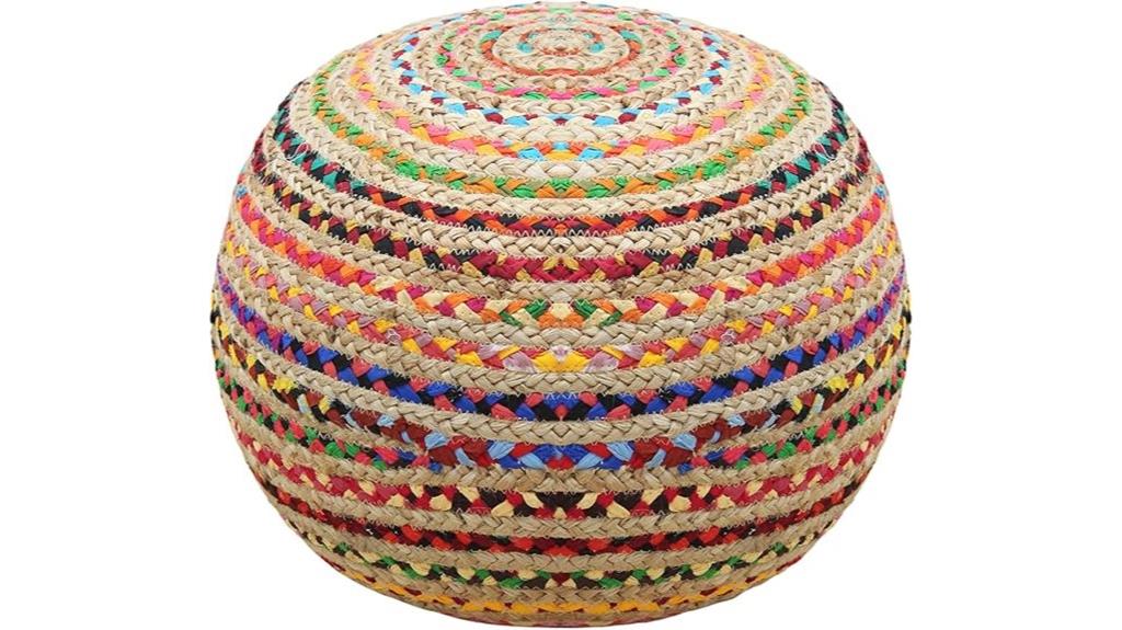 jute chindi cotton pouf