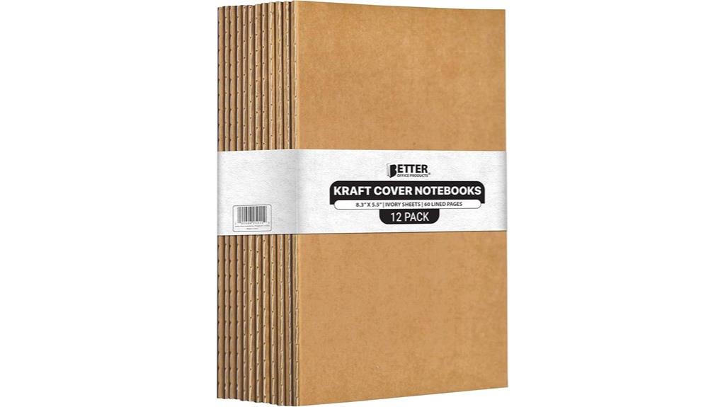 kraft notebooks 12 pack