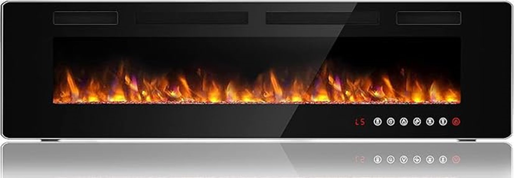 large slim electric fireplace