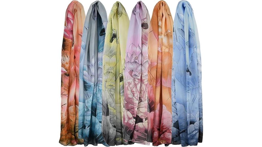lightweight floral silk scarves