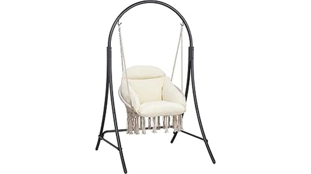 macrame hammock chair stand