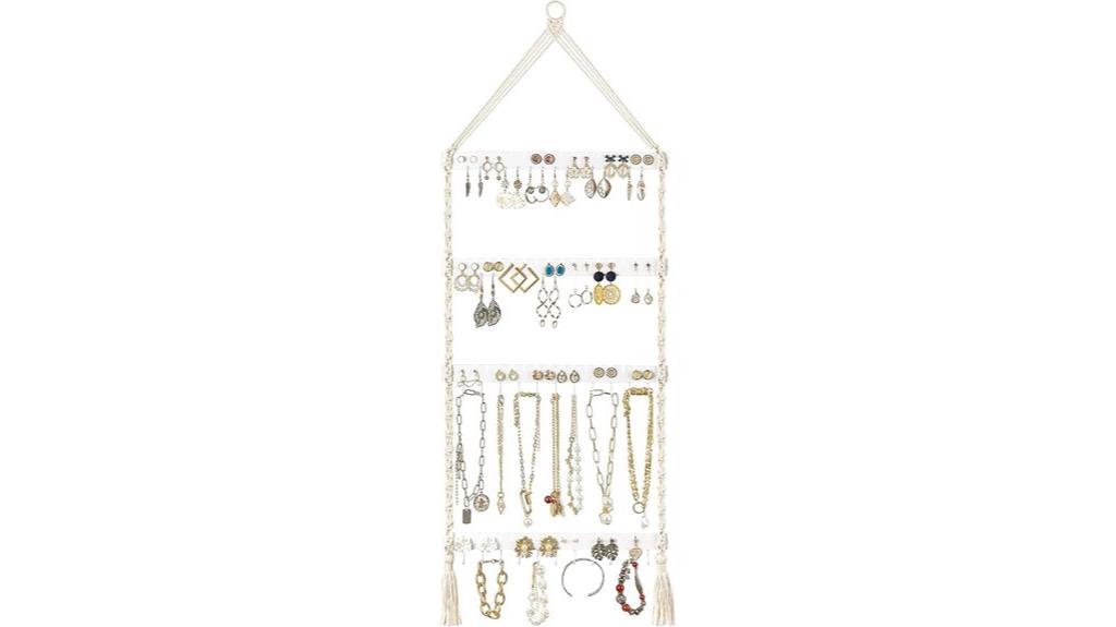 macrame jewelry organizer