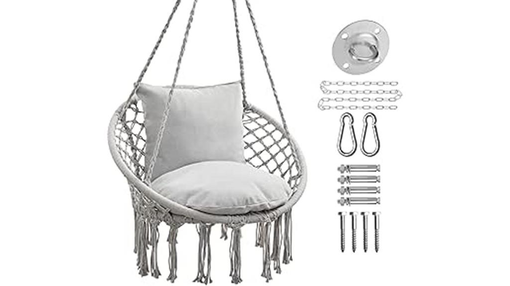 macrame swing chair cushions