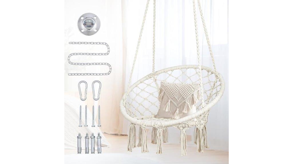 macrame swing with hardware