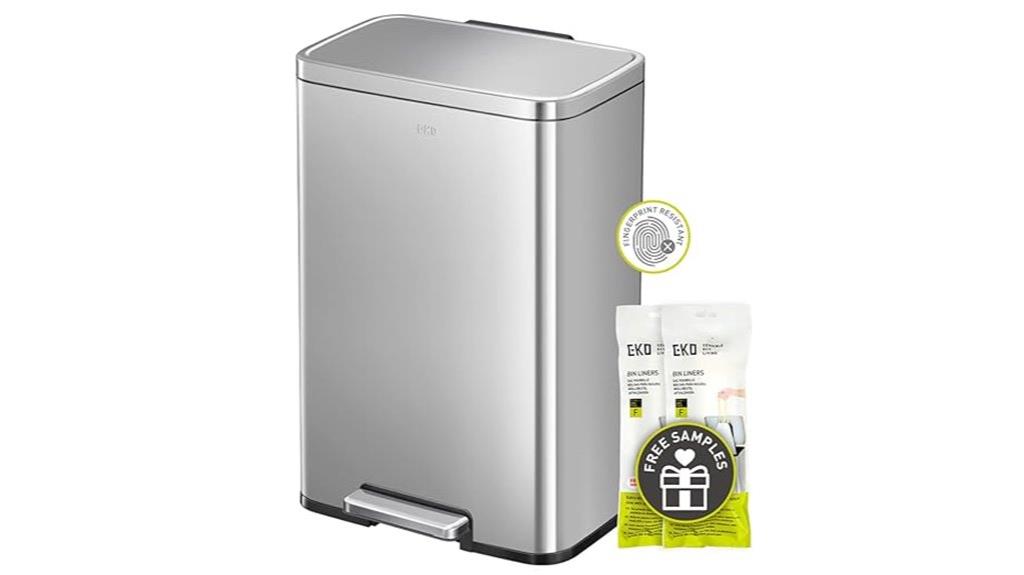 matte stainless steel trash