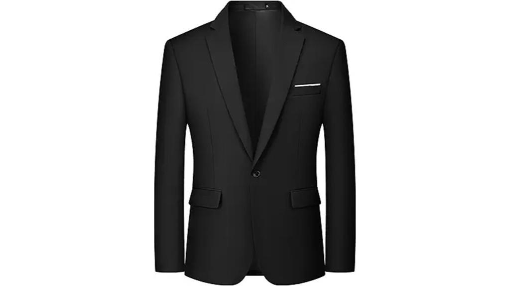 men s one button solid blazer