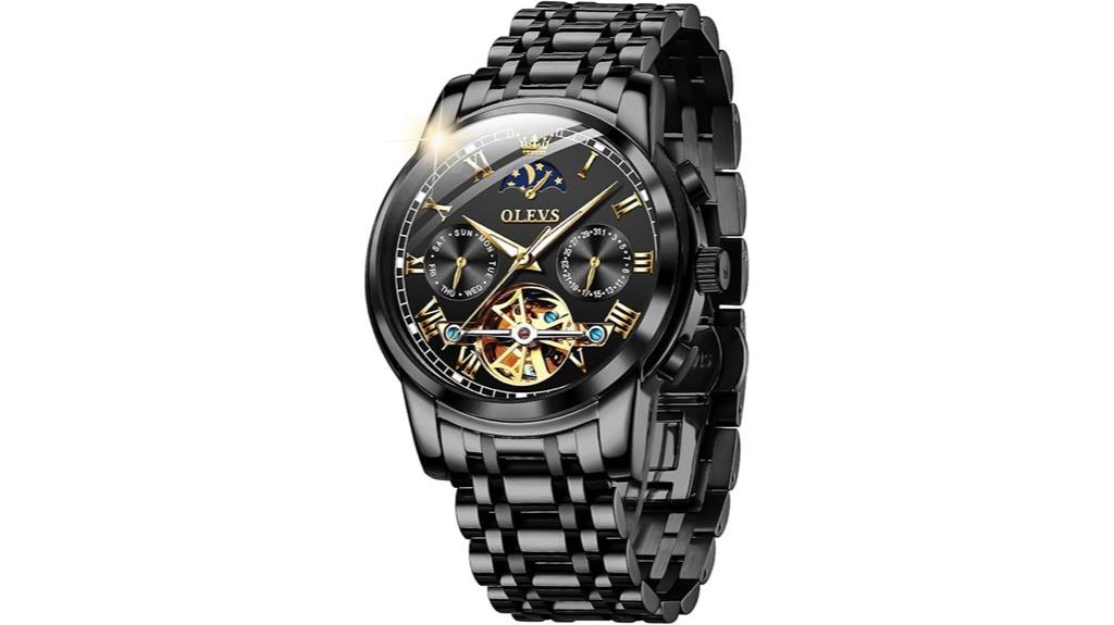 men s skeleton mechanical watch
