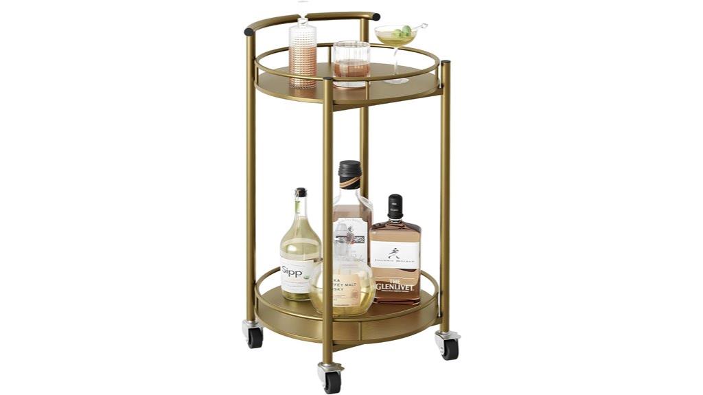 metal wine serving cart