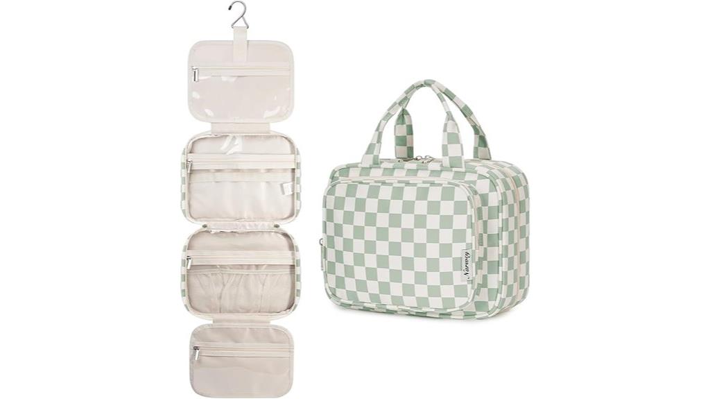 mint green checkerboard organizer