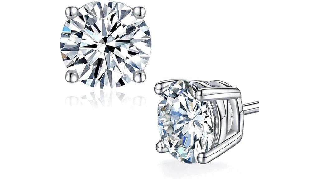 moissanite sterling silver earrings