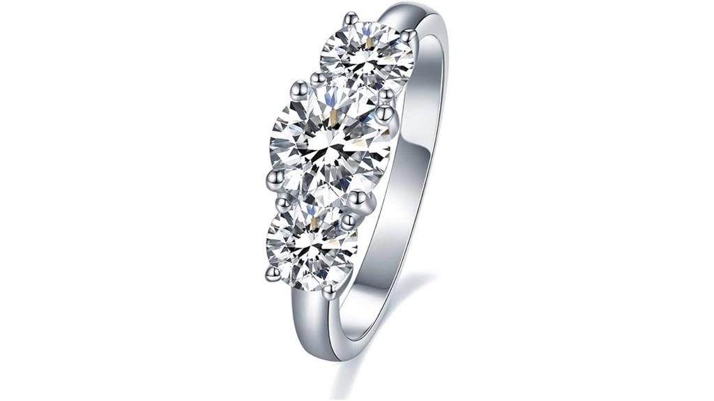 moissanite sterling silver ring