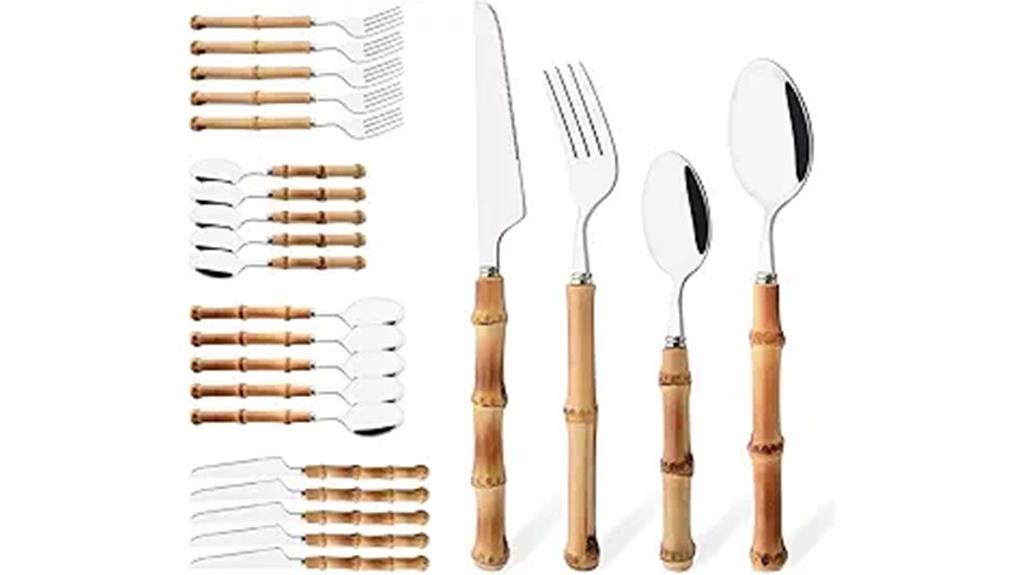 natural bamboo 24 piece set