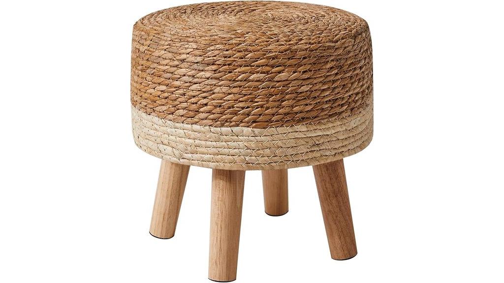 natural seagrass ottoman