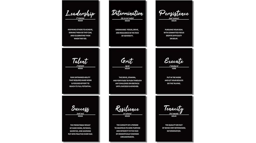 nine inspirational wall prints