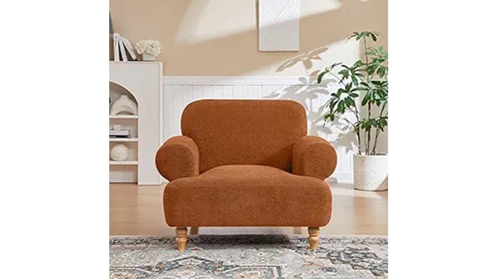 orange chenille accent chair