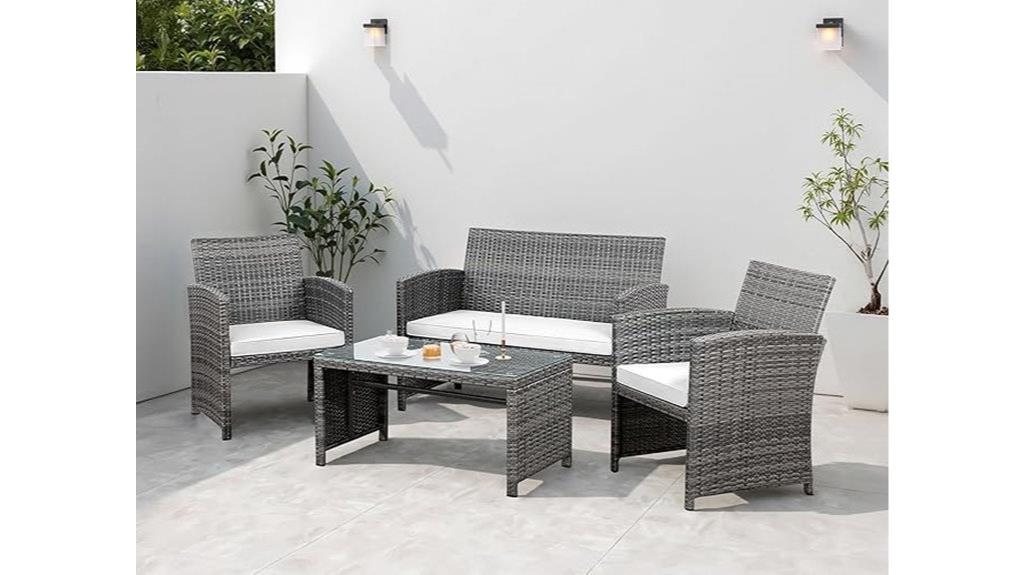 outdoor rattan patio set