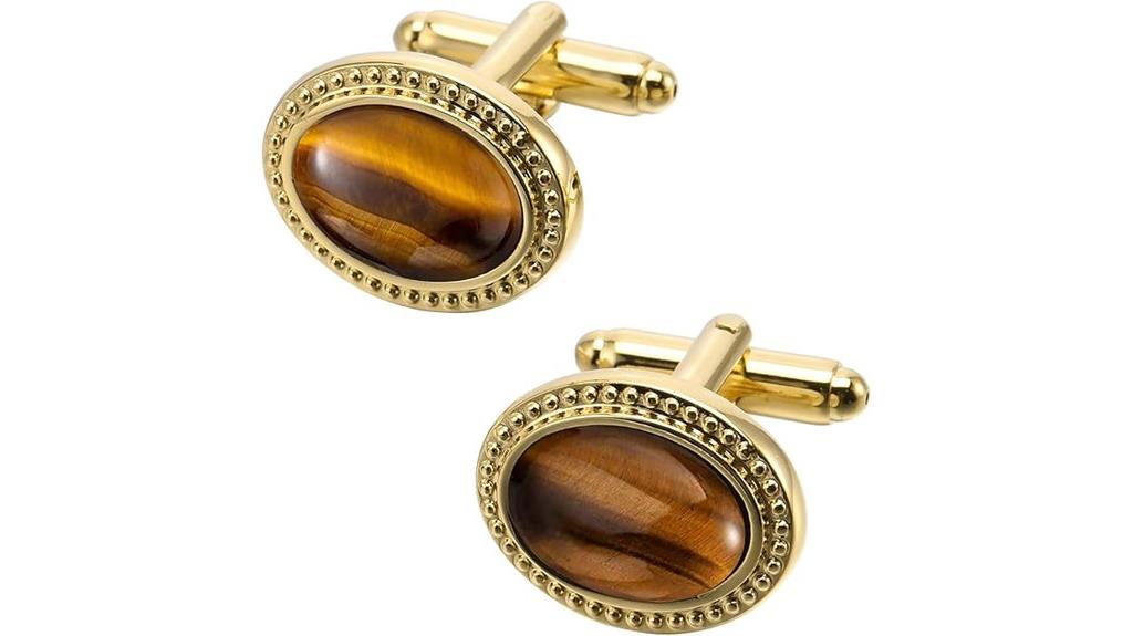 oval tiger s eye cufflinks