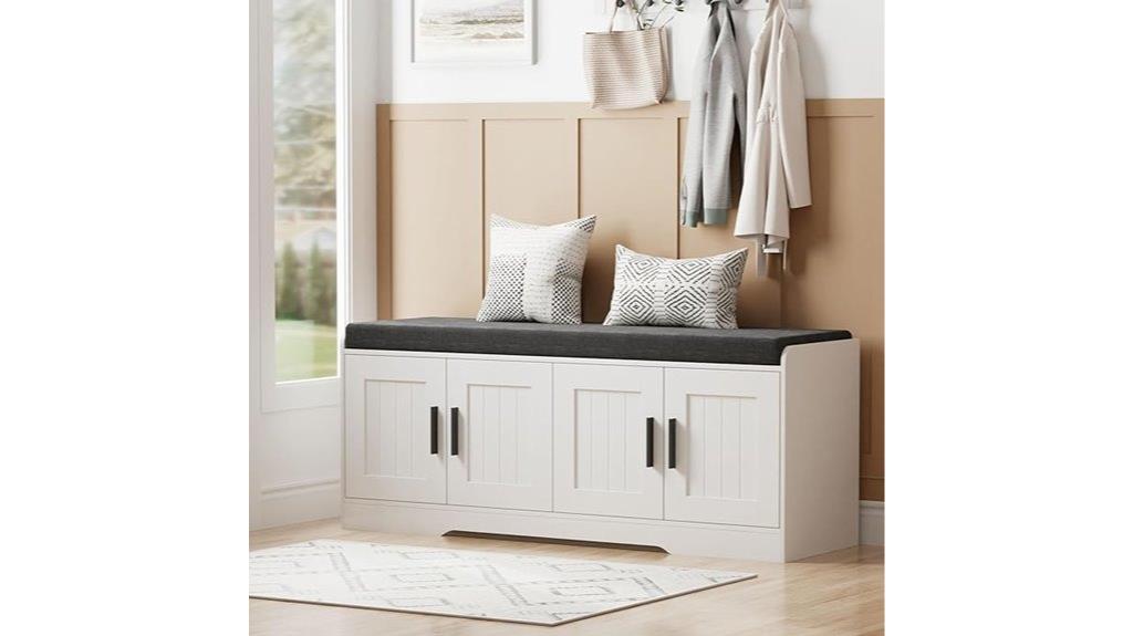padded seat storage bench