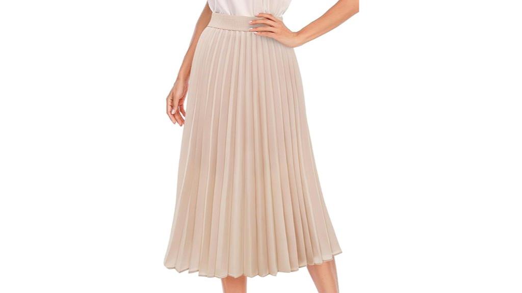 pleated midi skirt