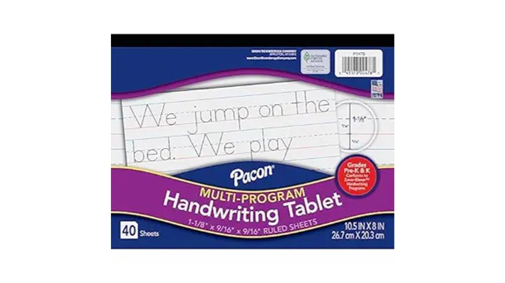 pre k and kindergarten handwriting paper