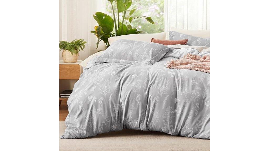 queen floral duvet set