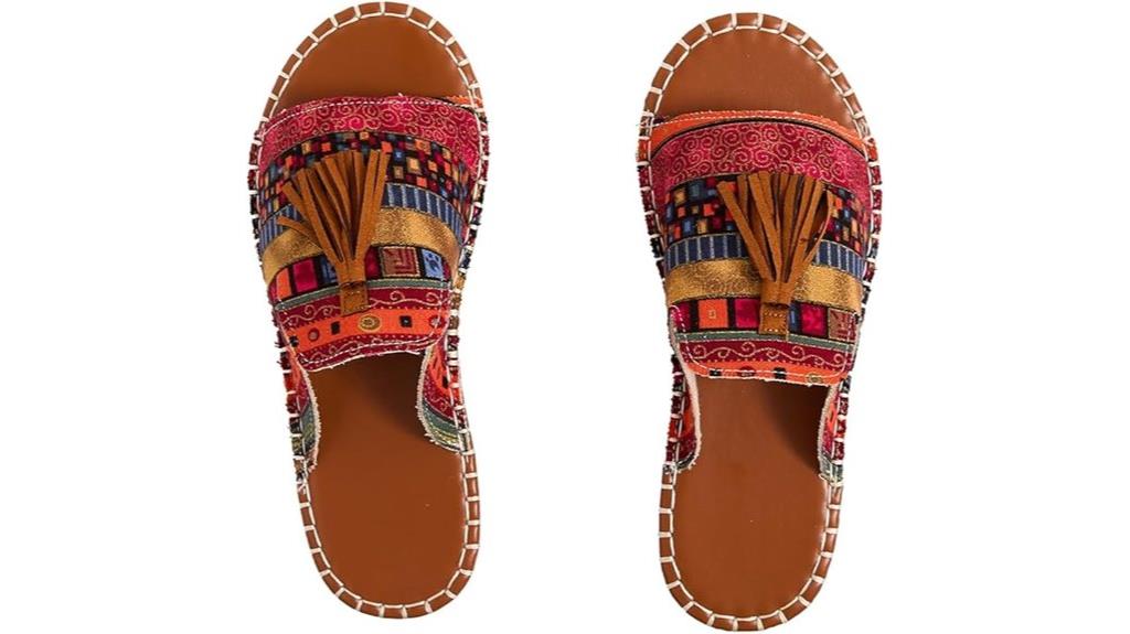 rainbow colorful flat sandals