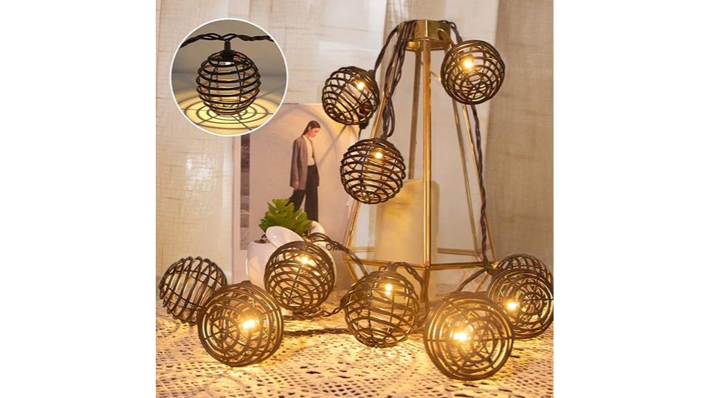 rattan ball string lights