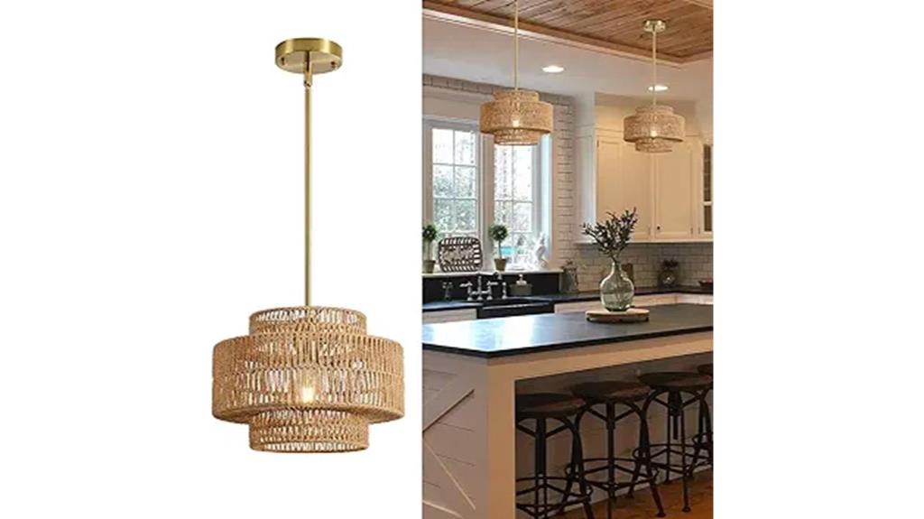rattan boho chandelier