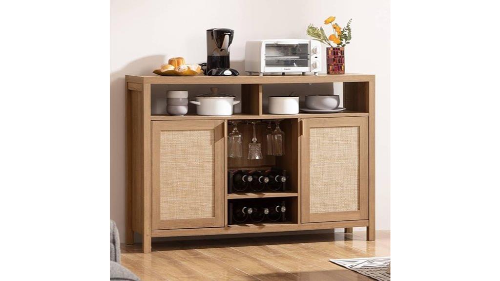 rattan coffee bar cabinet