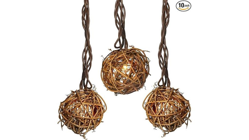 rattan globe holiday lights