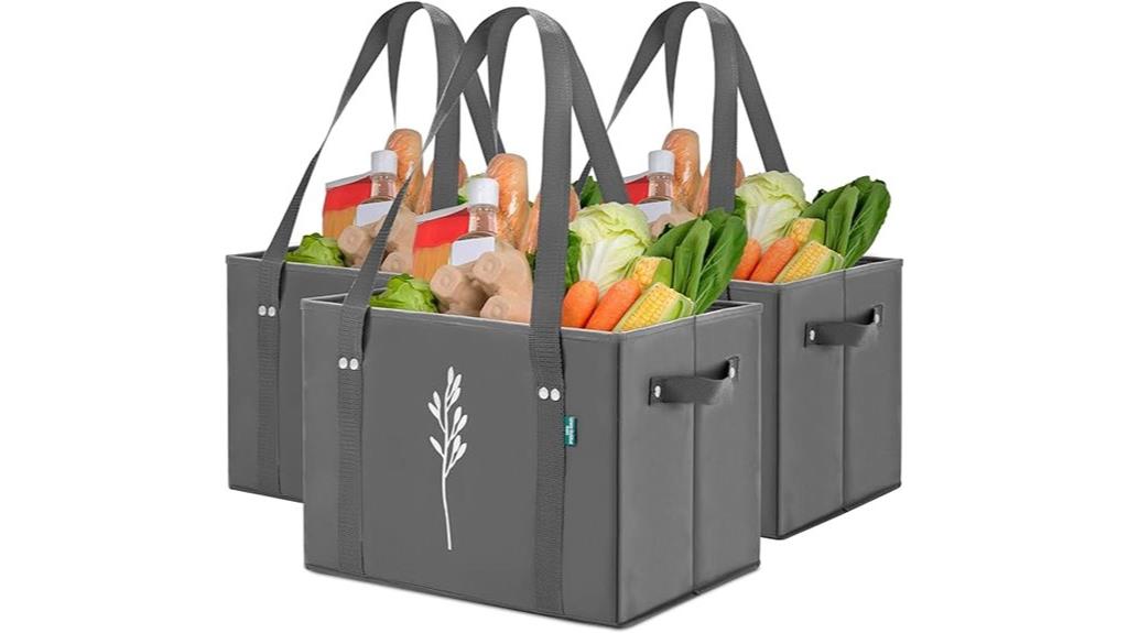reusable green grocery bags