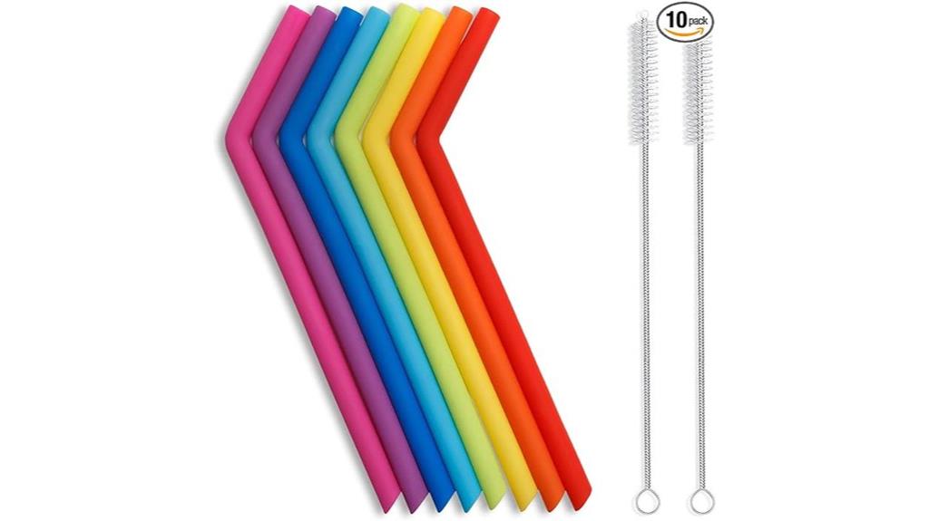 reusable silicone drinking straws