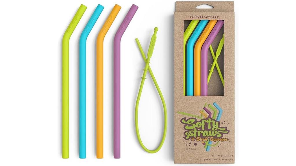 reusable silicone drinking straws