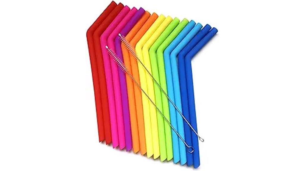 reusable silicone straw pack