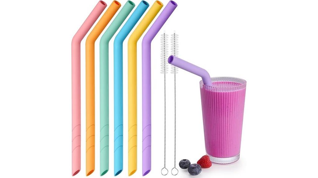 reusable silicone straw set