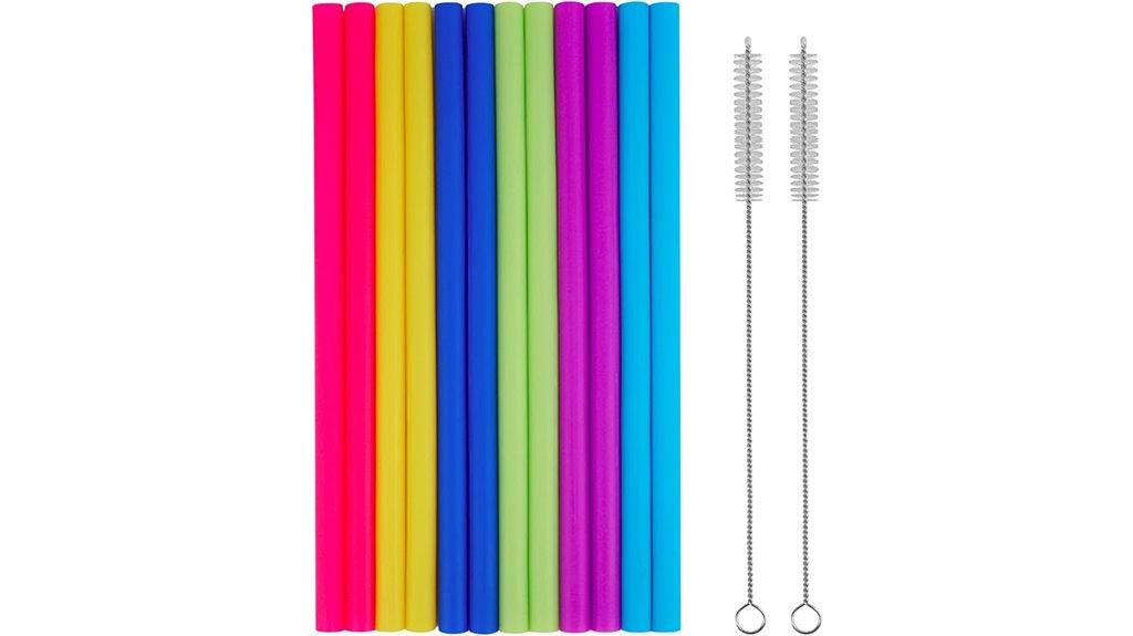 reusable silicone straw set