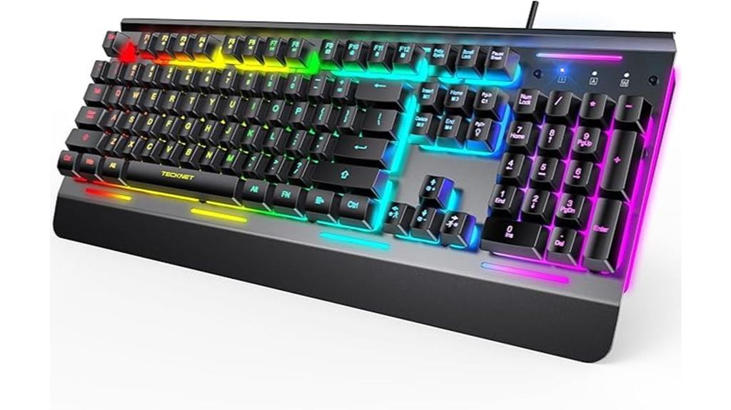 rgb water resistant gaming keyboard