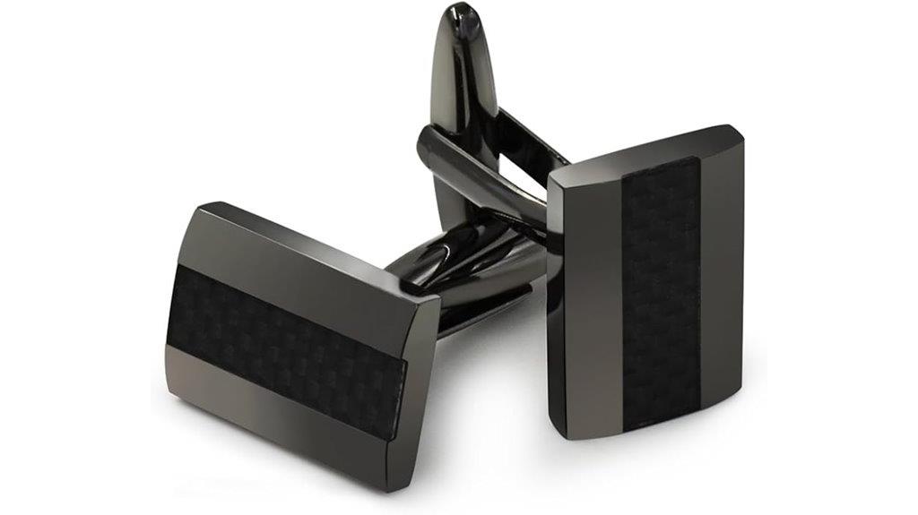 rhodium carbon copper cufflinks