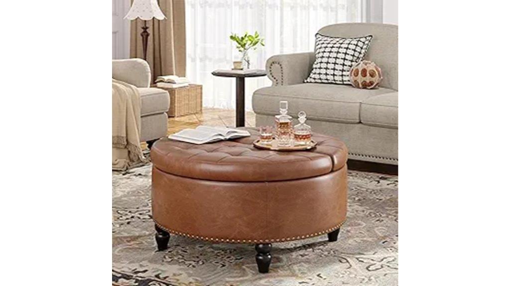 round ottoman with storage