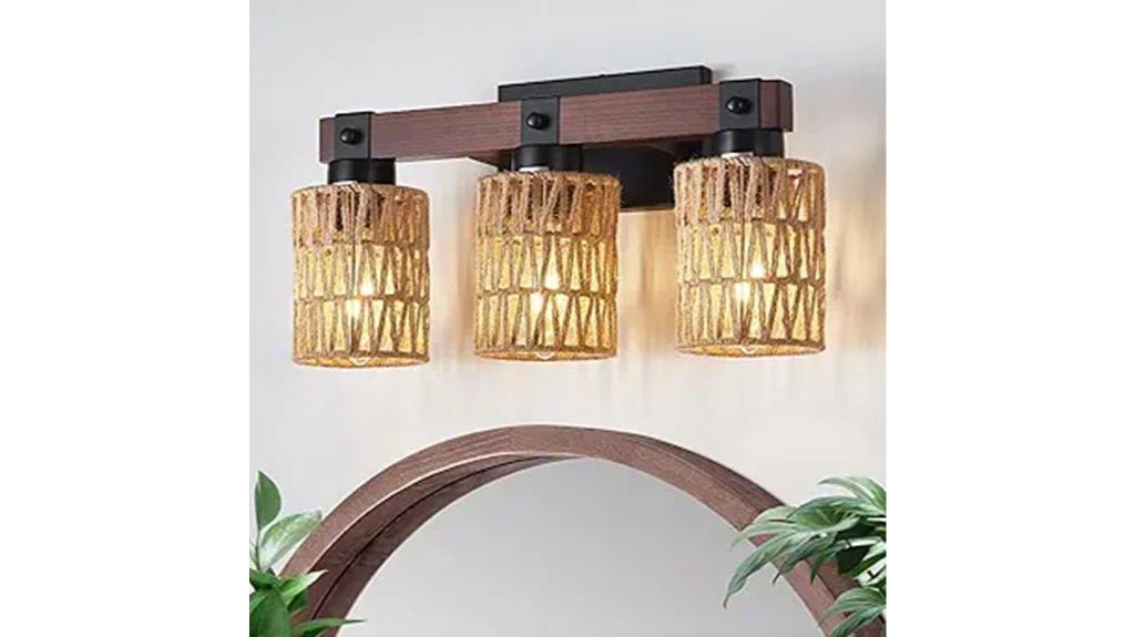 rustic bamboo wicker lamps
