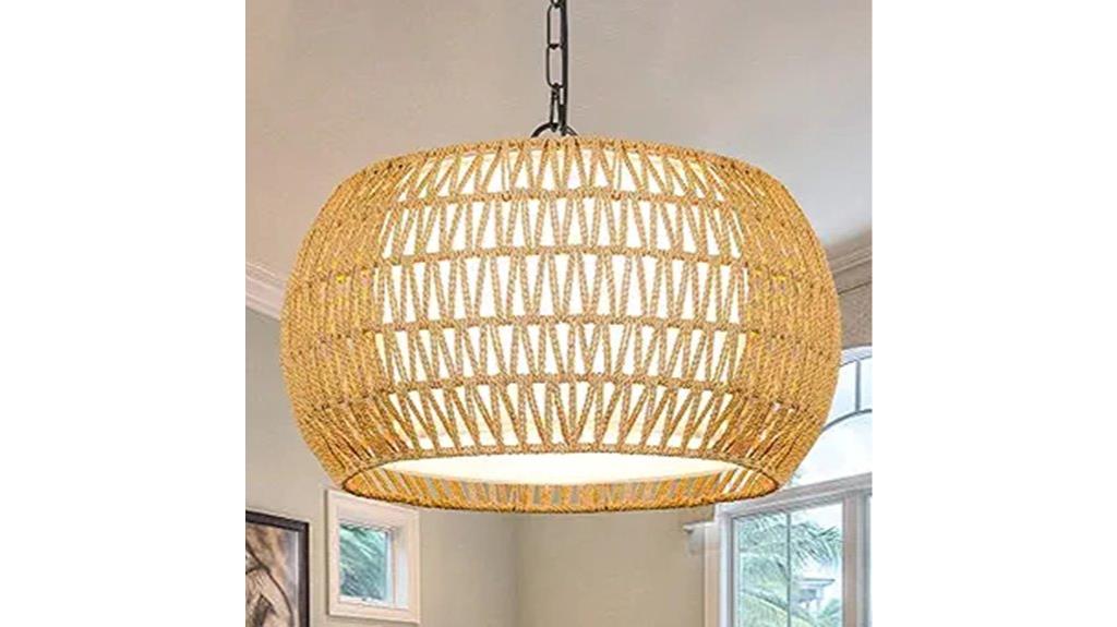 rustic farmhouse rattan chandelier