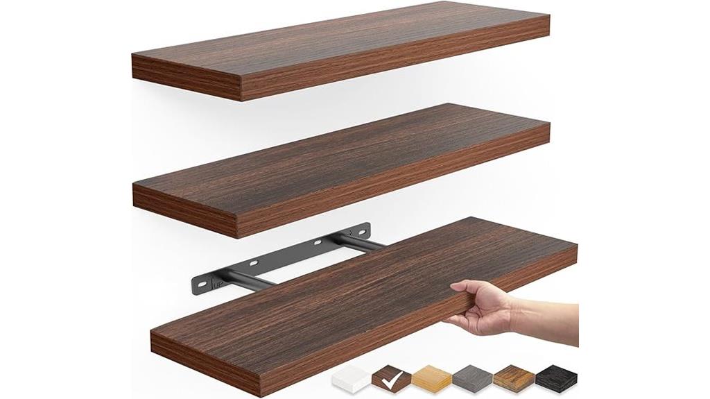 rustic floating wall shelves