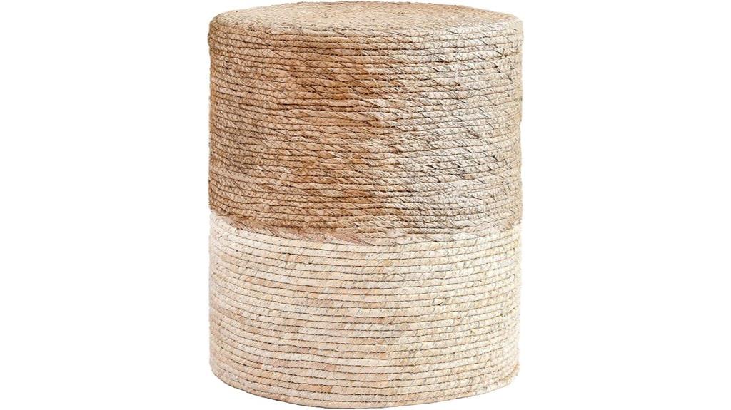 seagrass ottoman wood frame