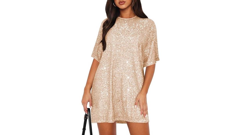sequin women s crew dress