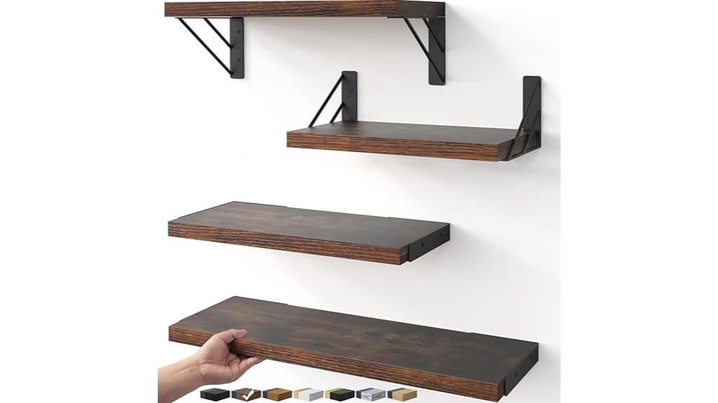 set of four wall shelves