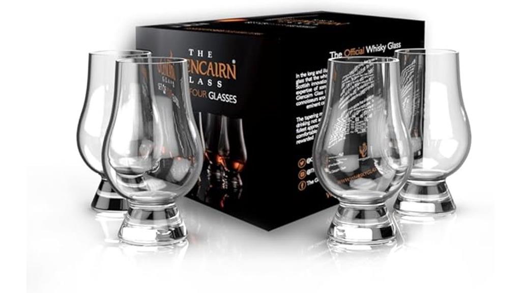 set of four whisky glasses
