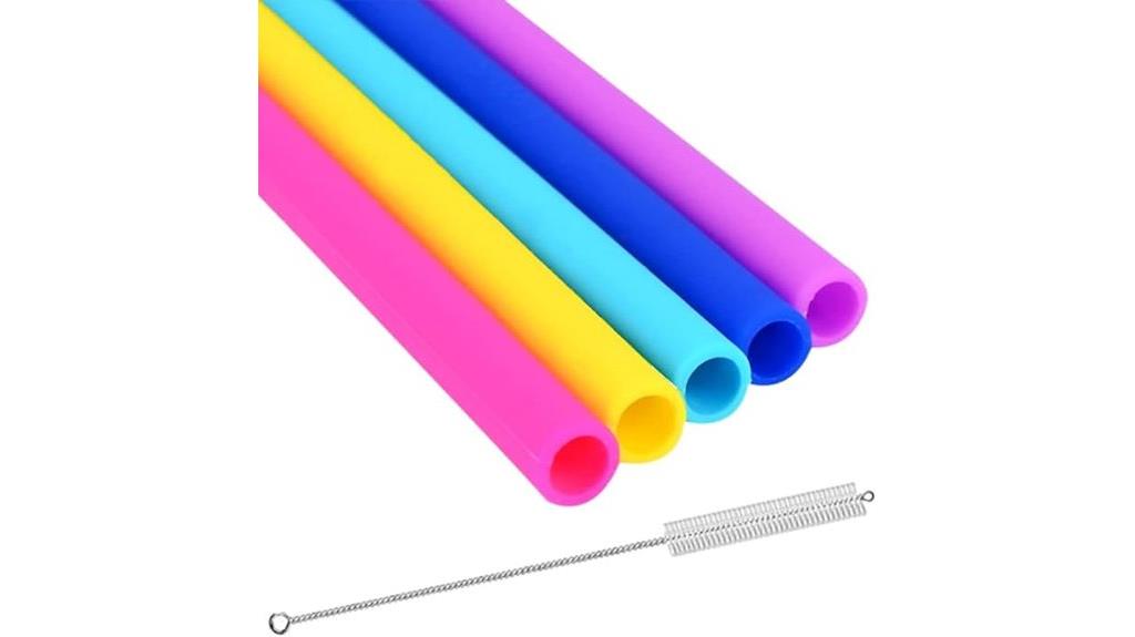 silicone straws set five
