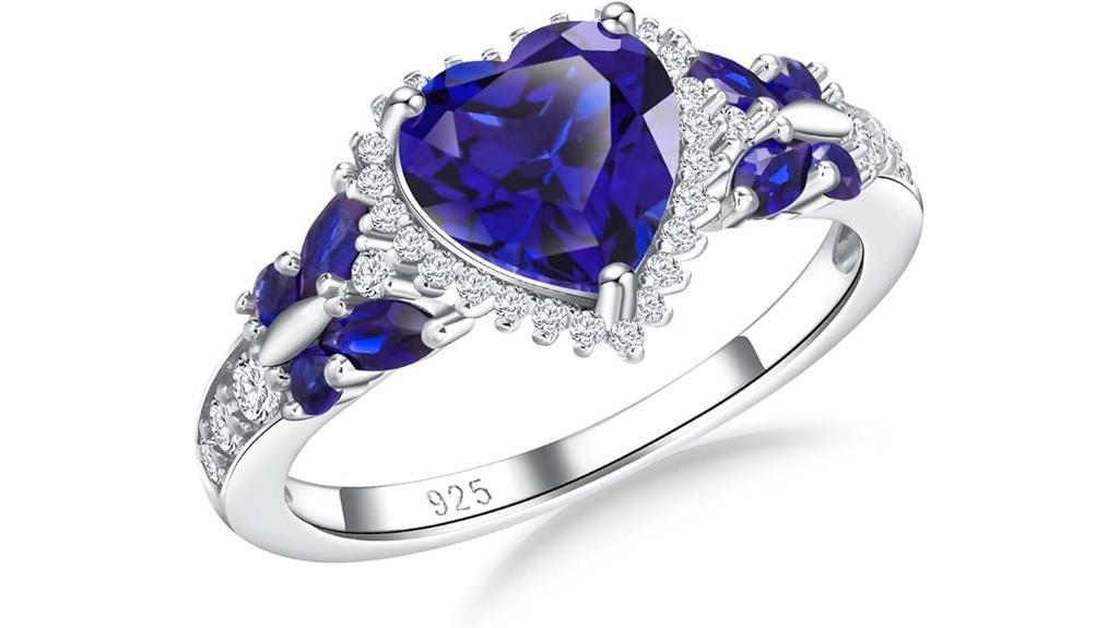 silver butterfly birthstone rings