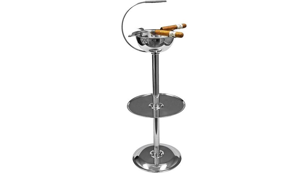 silver floor standing ashtray