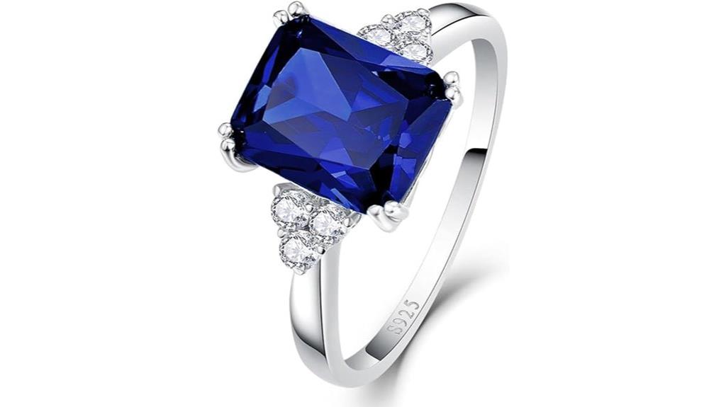 simulated gemstone sterling silver